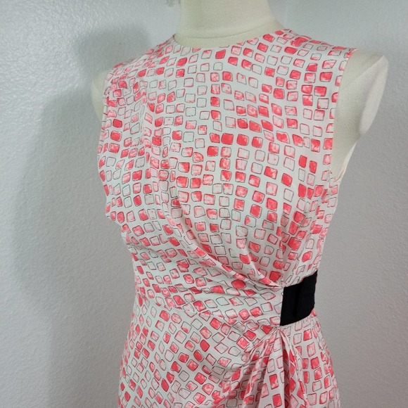 DIANE VON FURSTENBERG 100% SILK ROUGE SLEEVELESS CORAL ALBA TWO SILK DRE… - Picture 11 of 12
